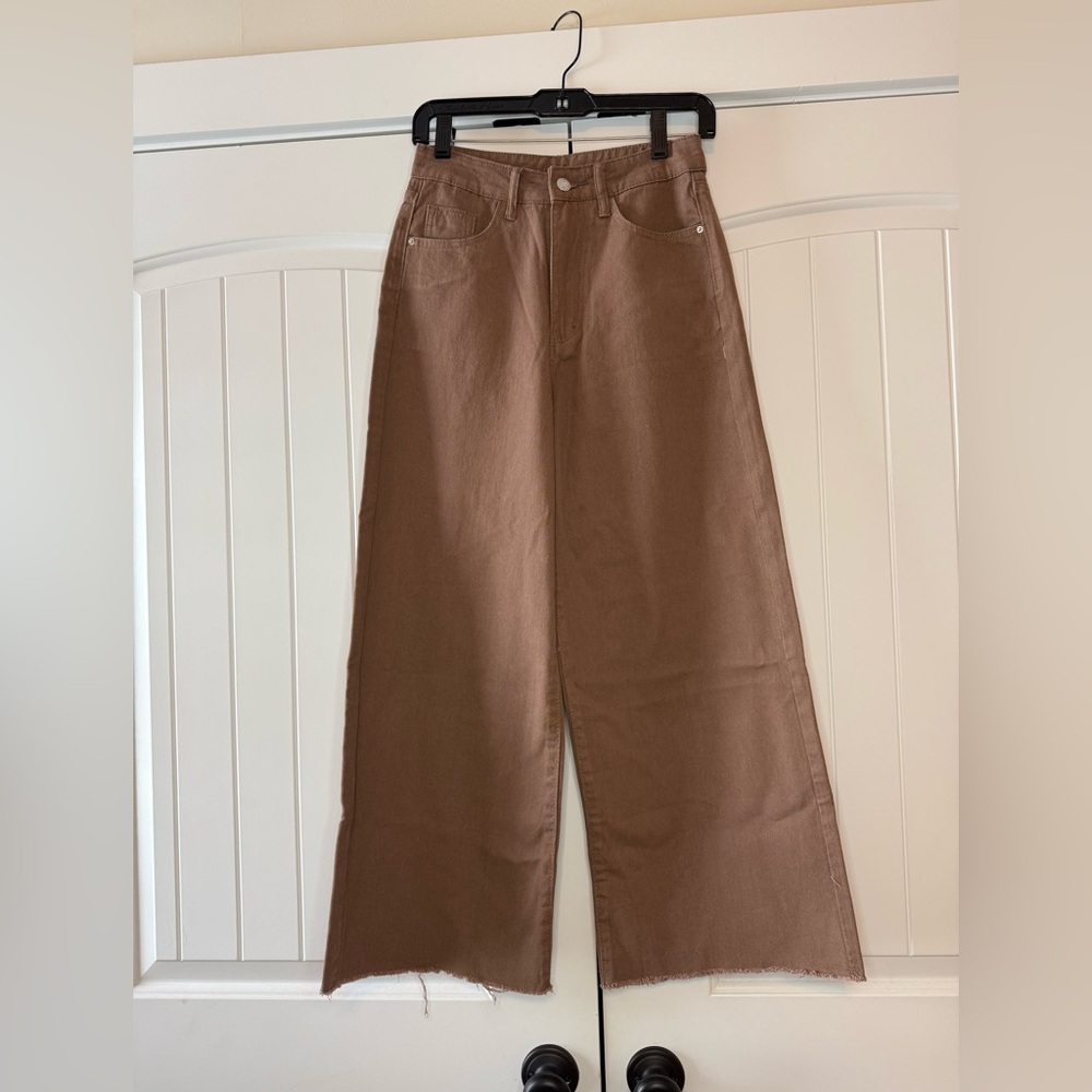 SHEIN Brown JNCO Style Wide Leg Women's 100% cotton Jeans size XS 2/26